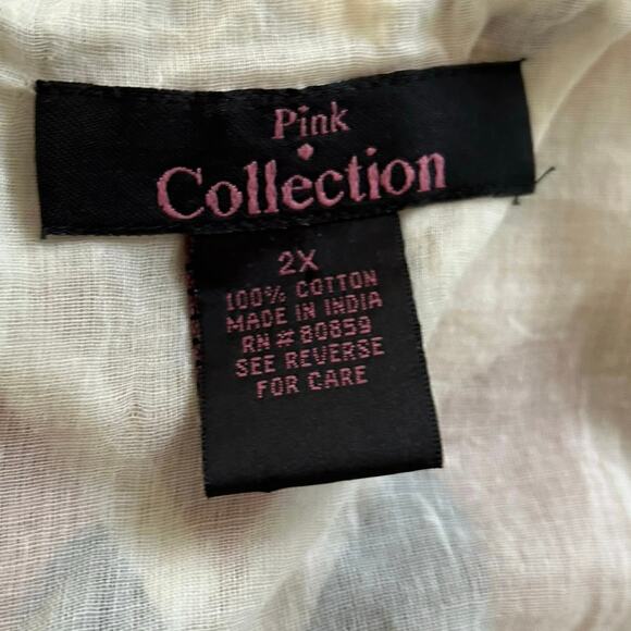 Pink Collection Retro Cotton Tank Top Boho Y2K Women Sleeveless Brown Size 2X - Picture 4 of 7